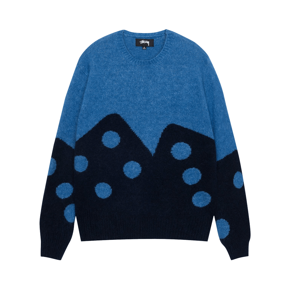 Buy Stussy Dice Fuzzy Crew 'Blue' - 117208 BLUE | GOAT