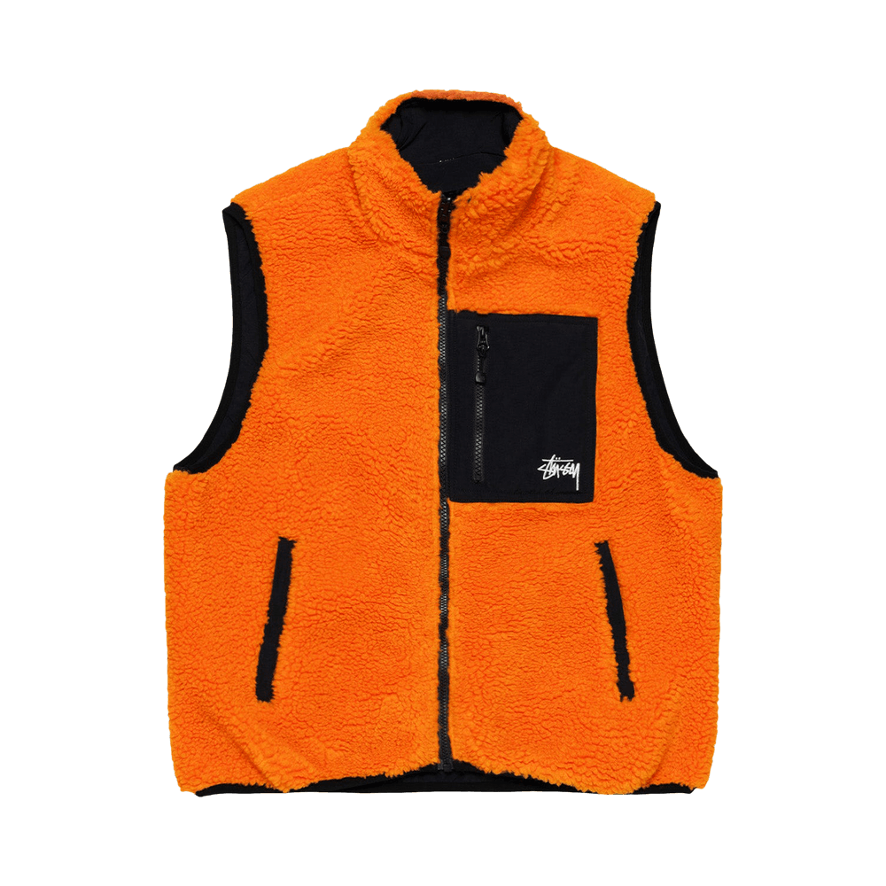 Buy Stussy Sherpa Reversible Vest 'Tangerine' - 118528 TANG