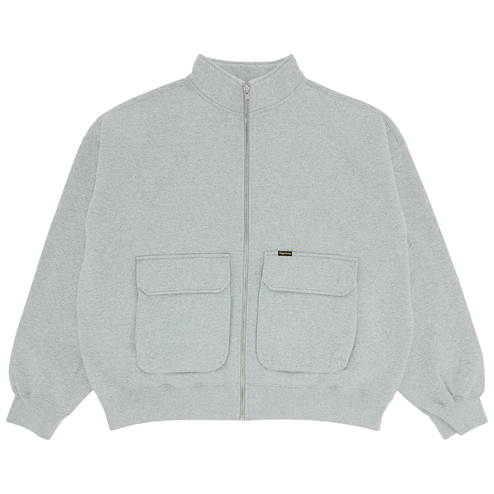 今年も話題の Buy Grey 'Heather Sweatshirt Up Zip Pocket Cargo Supreme ジャケット・アウター