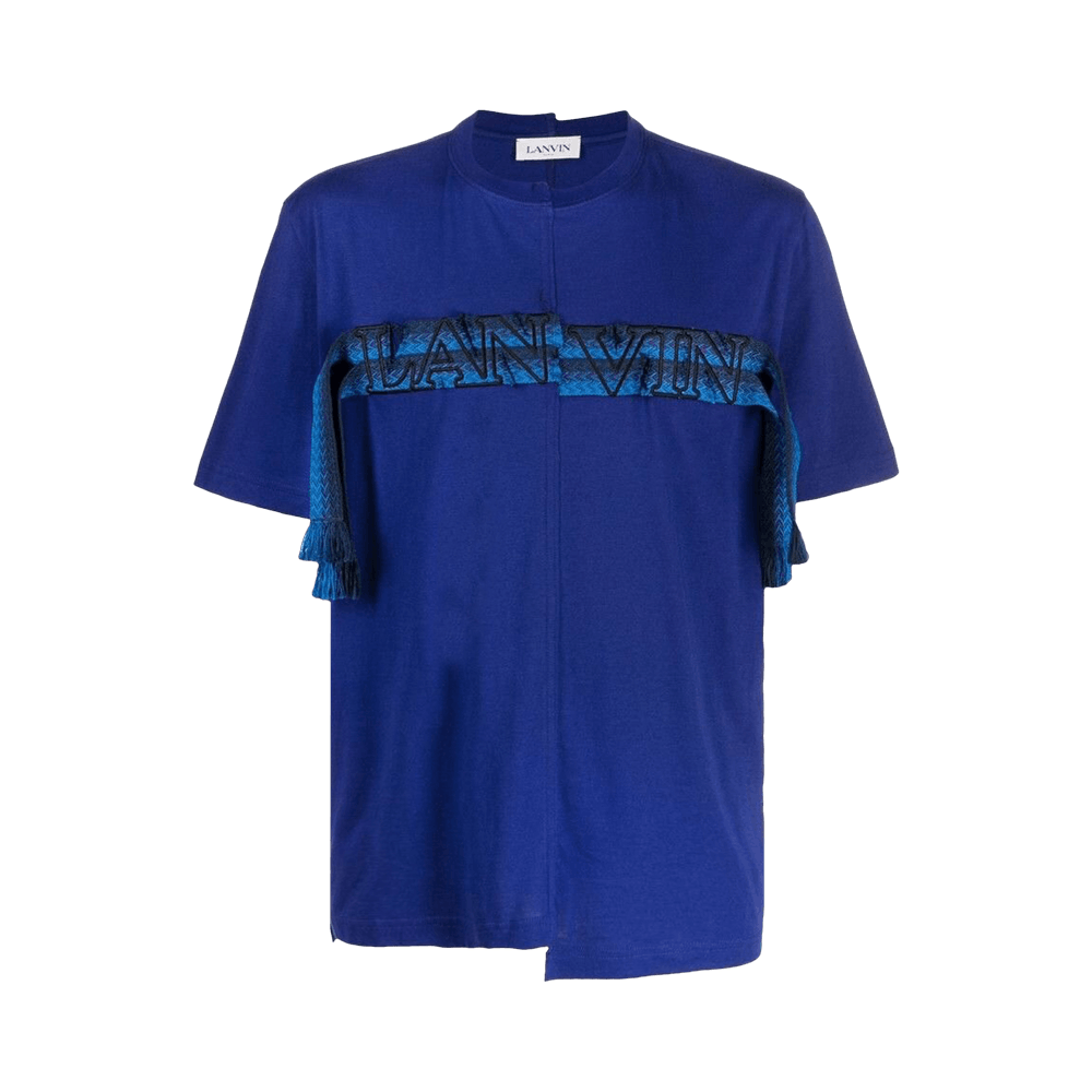 Buy Lanvin Lace Curb Asymmetric T-Shirt 'Majorelle Blue' - RM