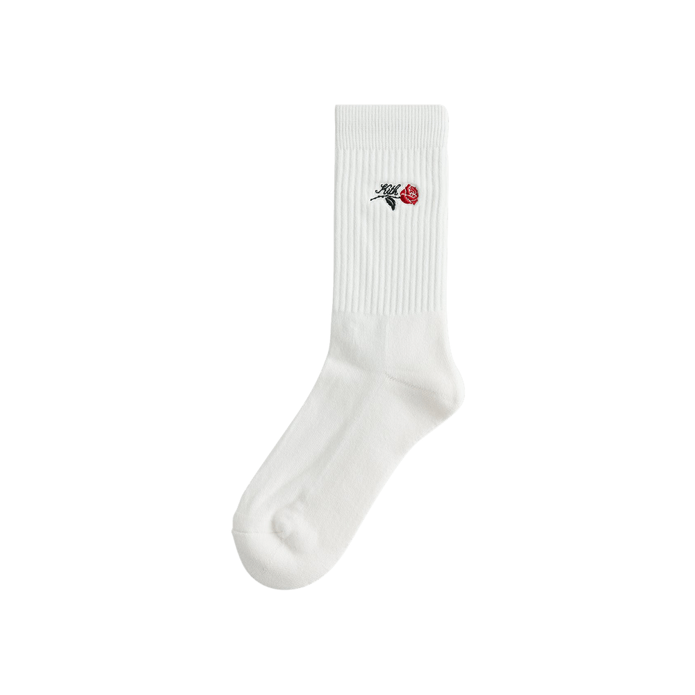 Buy Kith Crew Socks With Script Rose Embroidery 'Silk