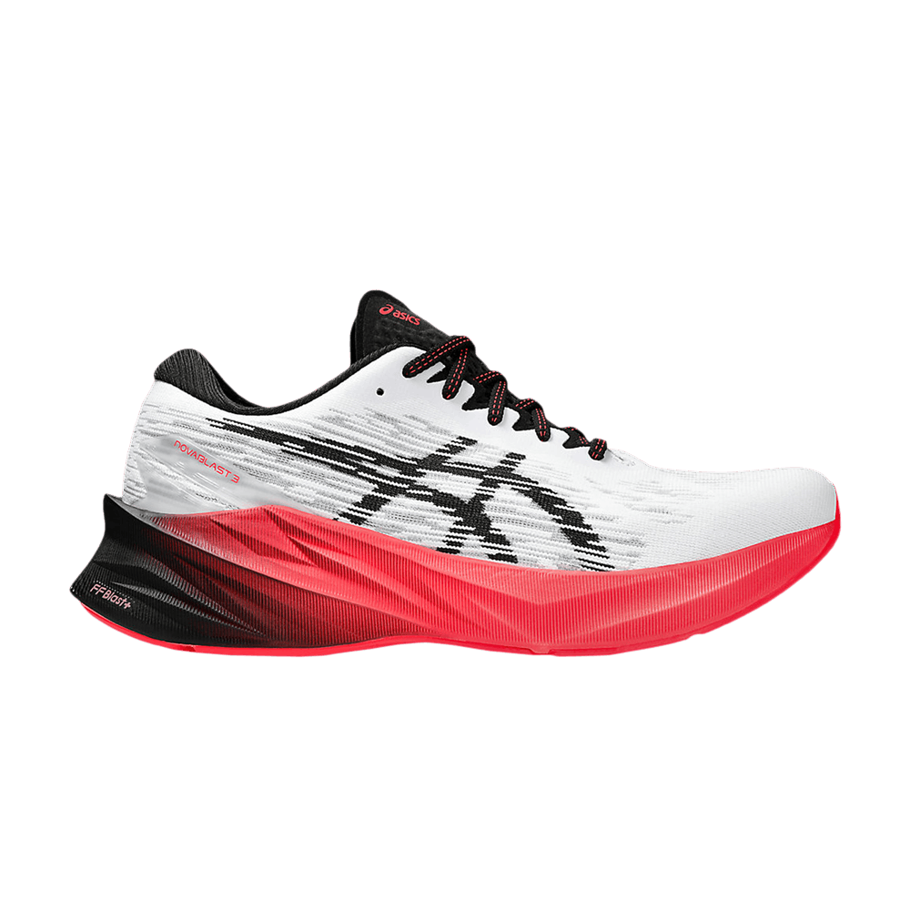 Asics Novablast 3 Wide White Black Electric Red