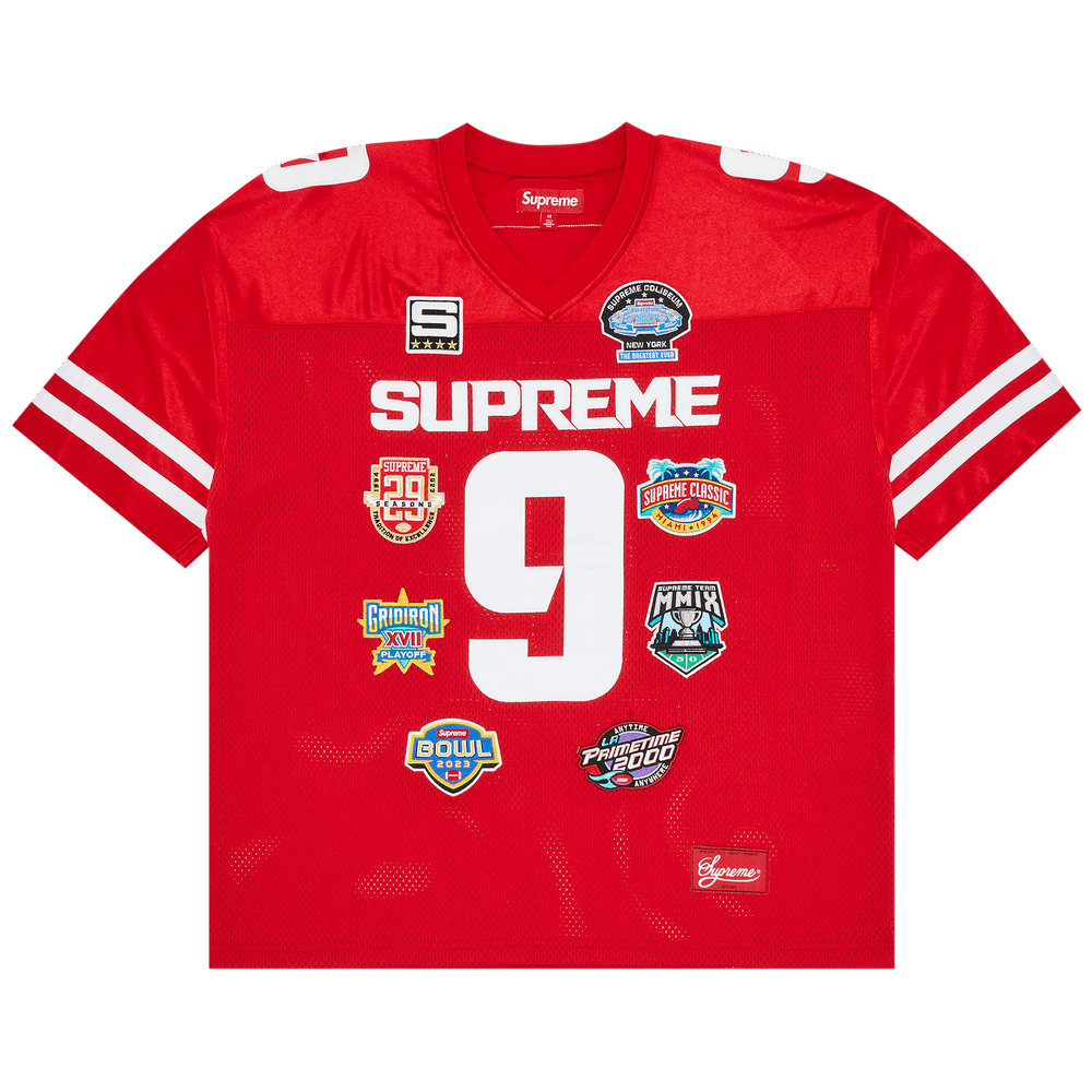 Buy Supreme Championships Embroidered Football Jersey 'Red