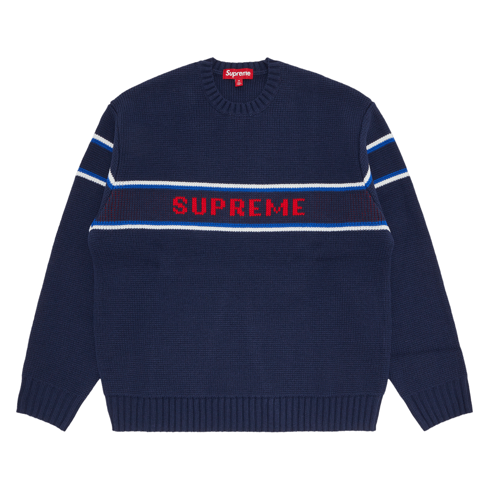 Buy Supreme Chest Stripe Sweater 'Navy' - FW23SK38 NAVY | GOAT