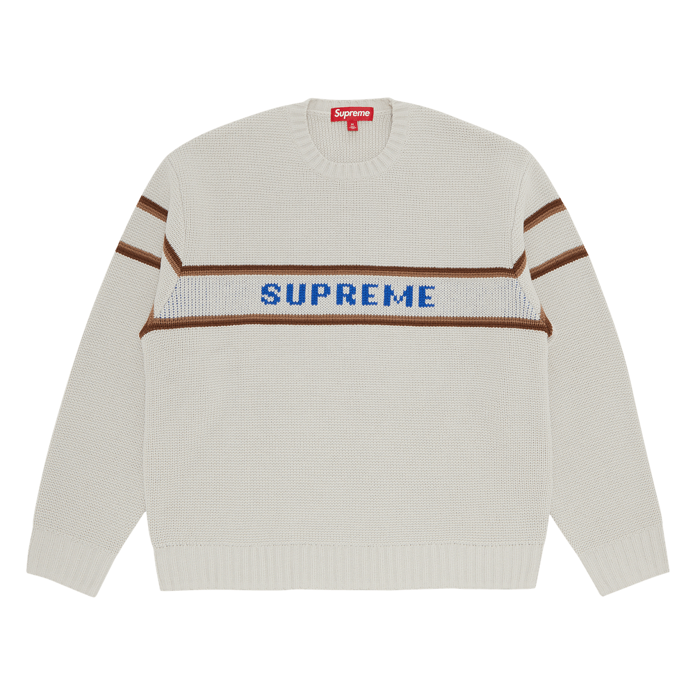 Supreme　2019　3week　Chest Stripe Logo S/S Top　ショッパー　ステッカー　シャワーキャップ Buy Supreme Chest Stripe Sweater \u0027Stone\u0027 - FW23SK38 STONE