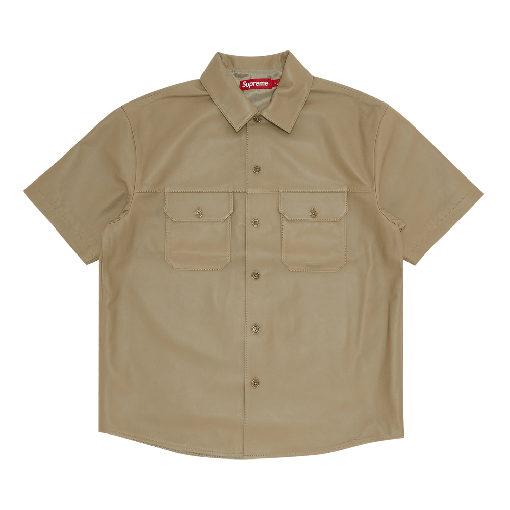 Buy Supreme Short-Sleeve Leather Work Shirt 'Tan' - FW23S5 TAN