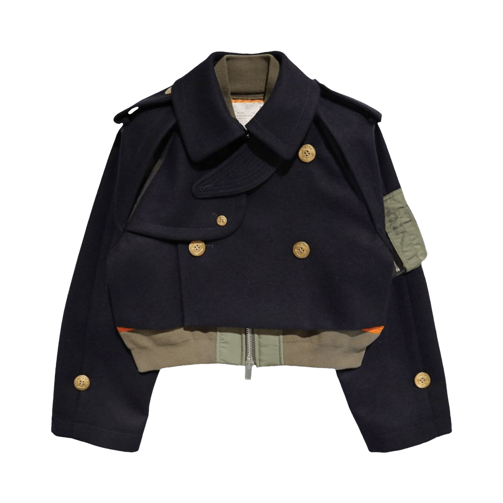 【正規品】24AW Sacai Wool Melton Jacket 24AW Sacai Wool Melton Jacket Coat Size 3 | eBay