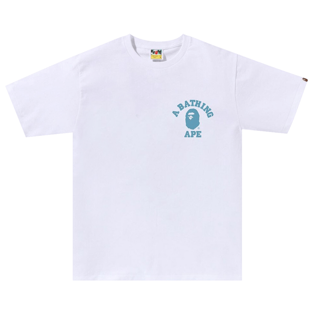 Buy BAPE Honeycomb Camo College ATS Tee 'White/Blue' - 1J30