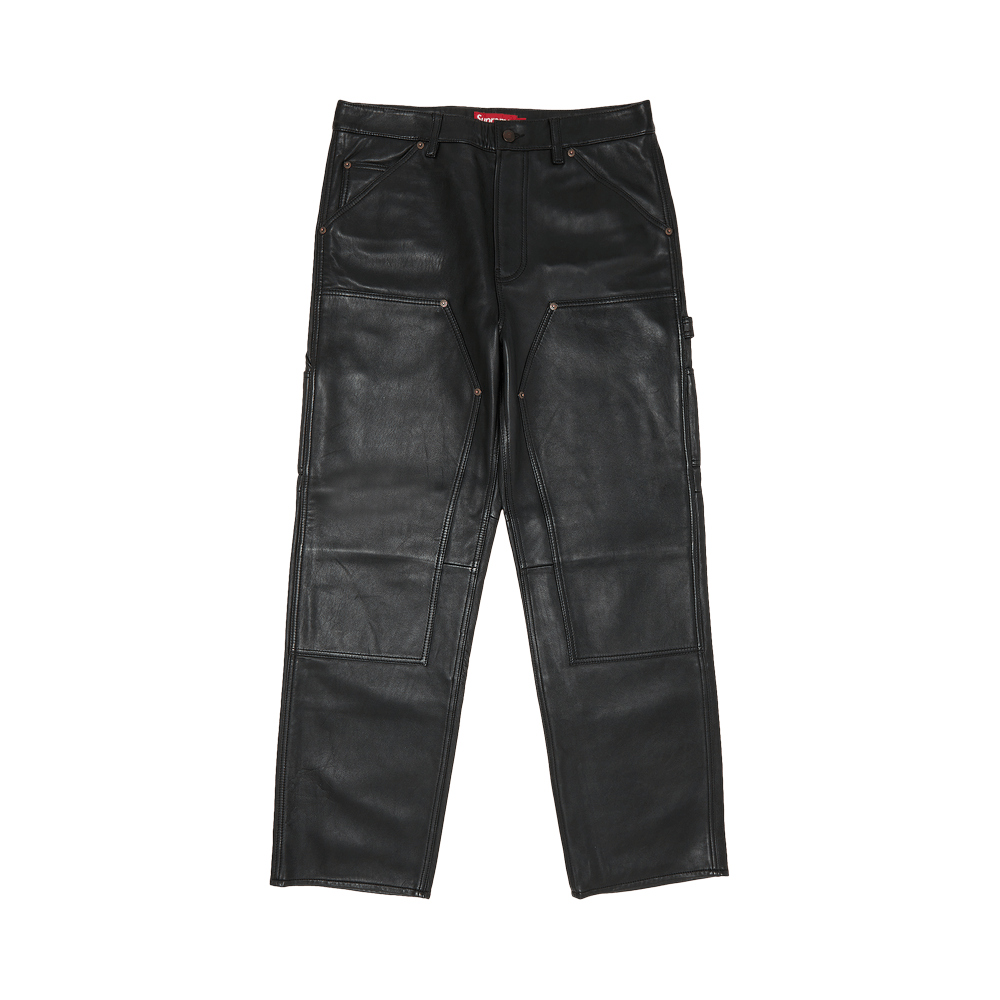 Buy Supreme Leather Double Knee Painter Pant 'Black' - FW23P21 BLACK | GOAT