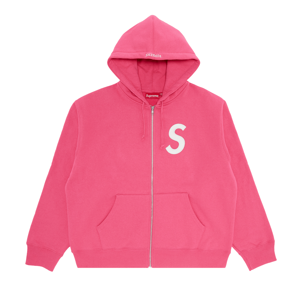 Supreme S Logo Zip Up Hooded Sweatshirt 'Magenta'