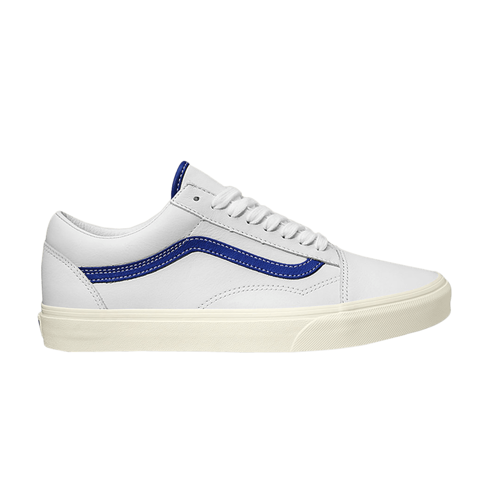 vans old skool white leather black stripe