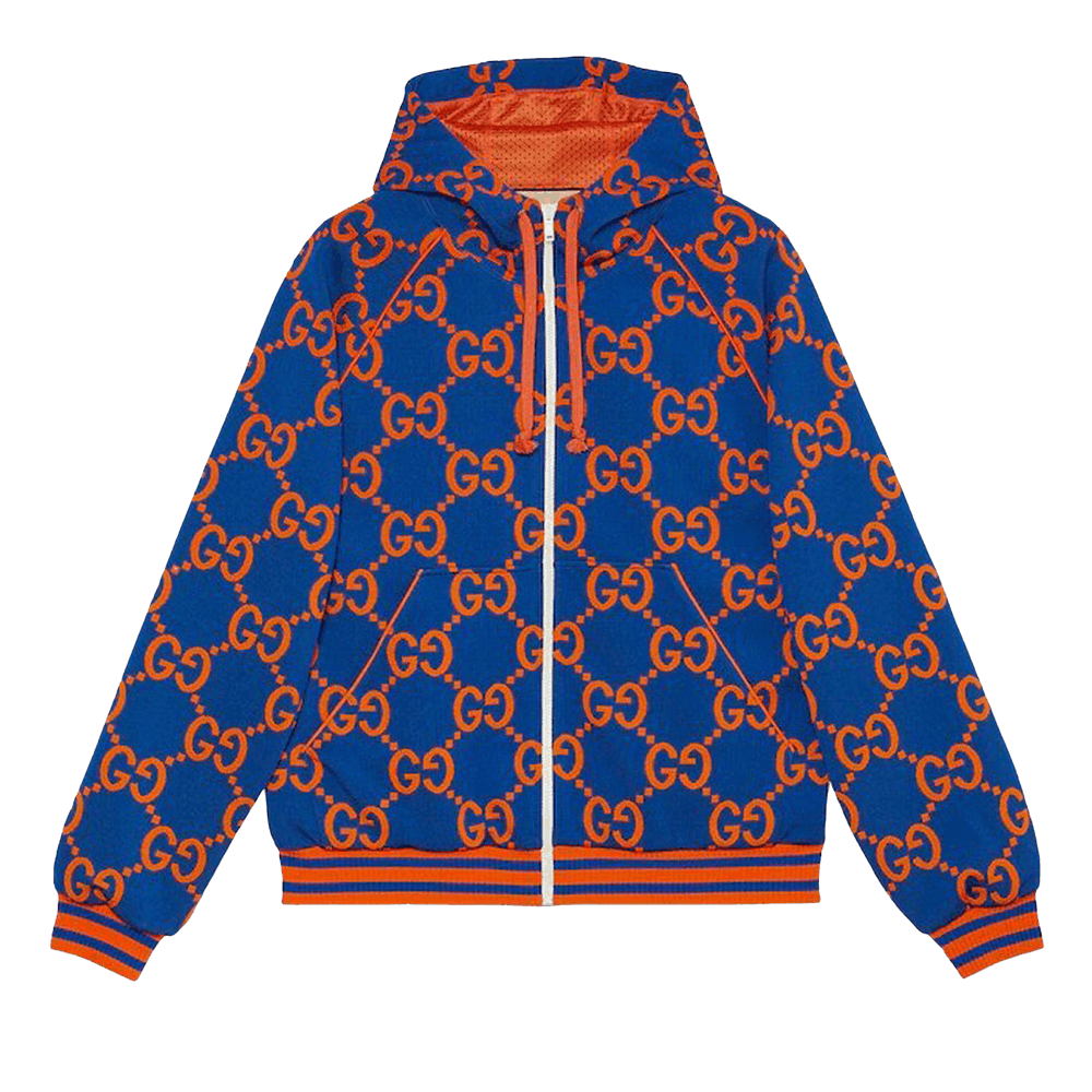 Buy Gucci GG Jacquard Zip Jacket Blue Orange 752174 XJFSO 4102 GOAT UK