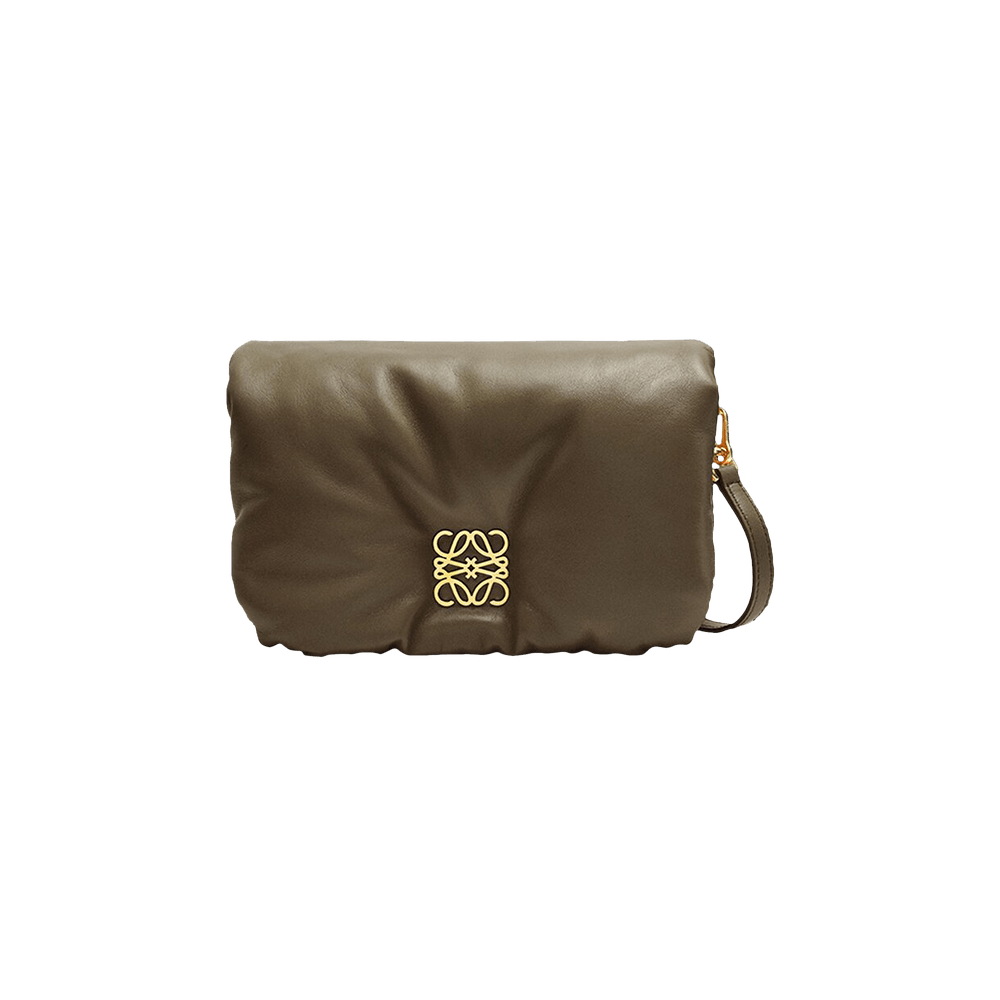 LOEWE セール★ GOYA PUFFER BAG★DARK CHOCOLATE Loewe Goya Puffer Bag in Dark Chocolate | FWRD