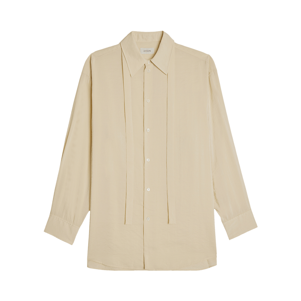 Buy Lemaire Long Shirt with Tie 'Ecru' - SH1051 LF208 WH054