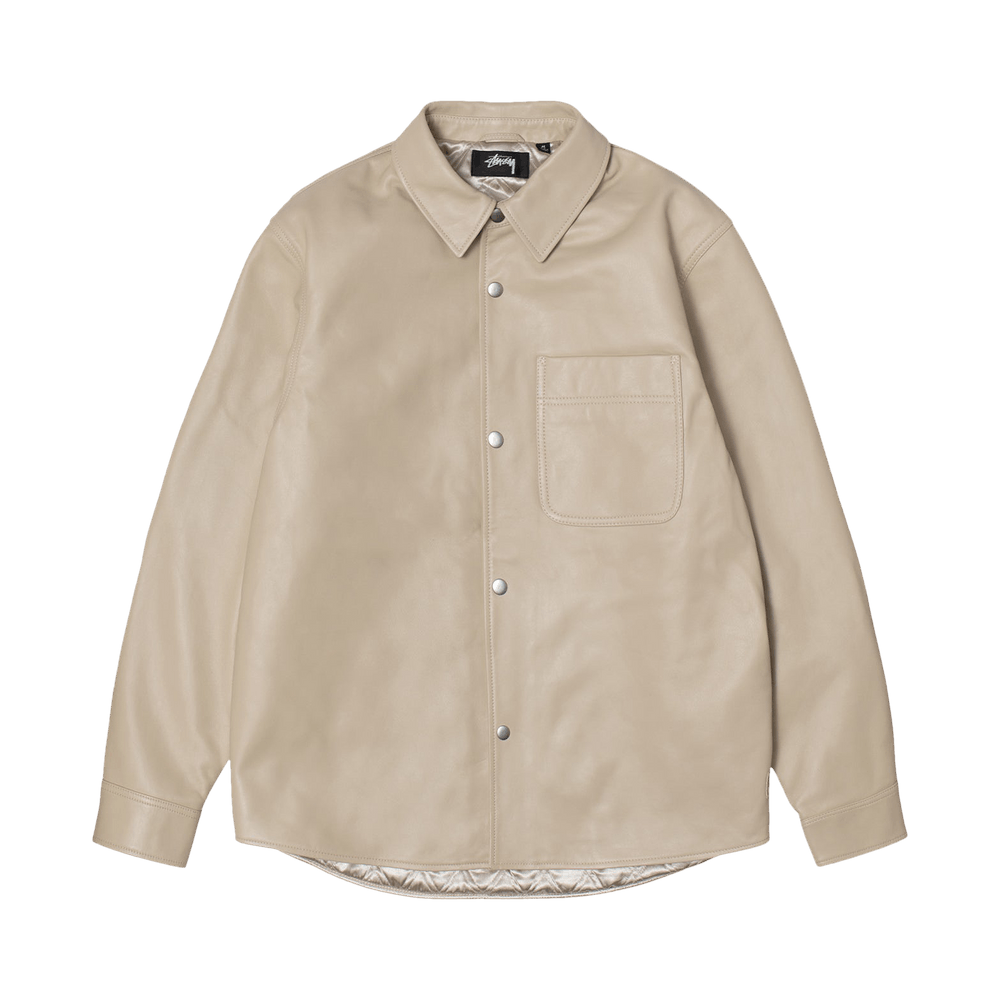 Buy Stussy Leather Overshirt 'Natural' - 1110298 NATU | GOAT