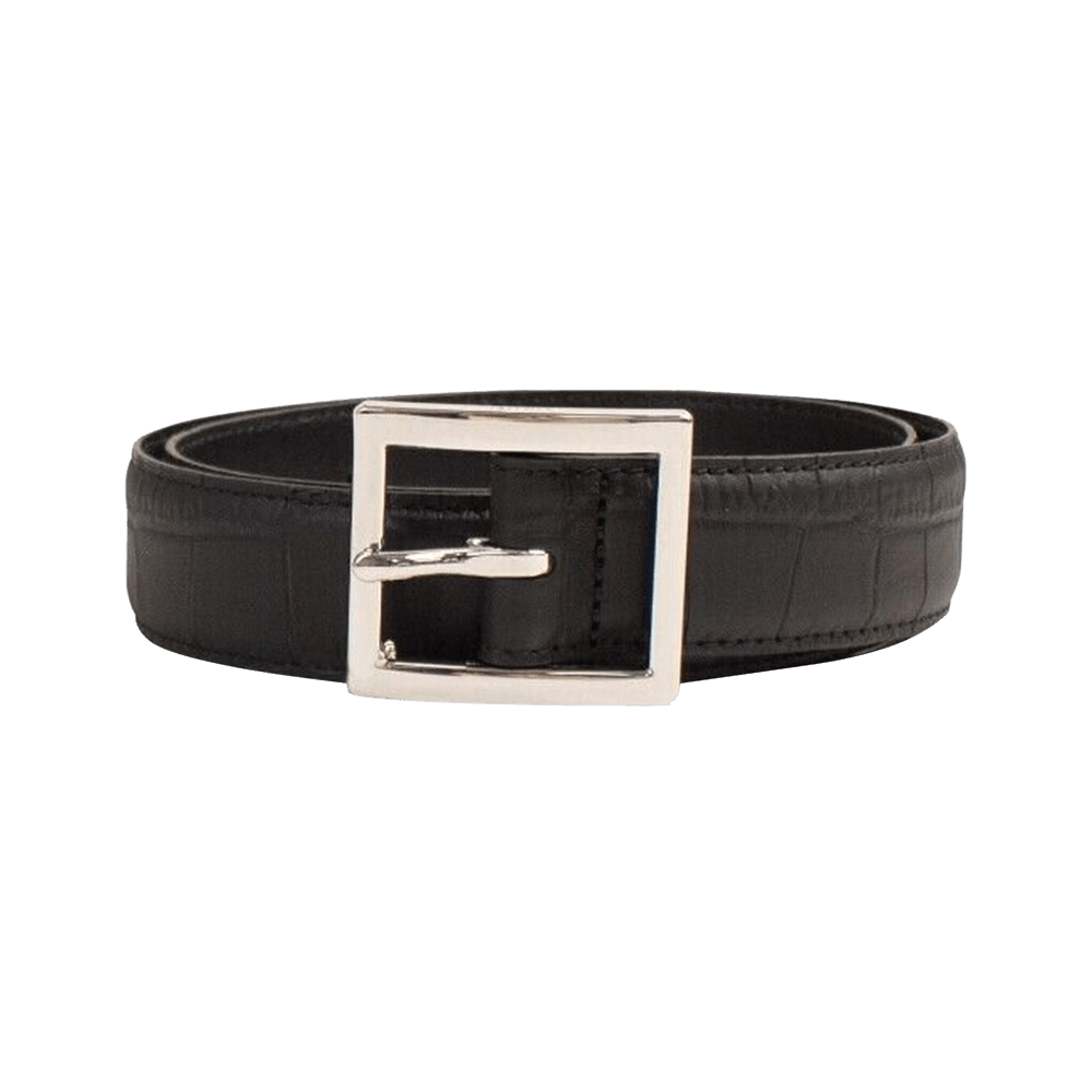Buy Amiri Embossed Croc Buckle Belt Black Y0A36333CM BLAC GOAT CA