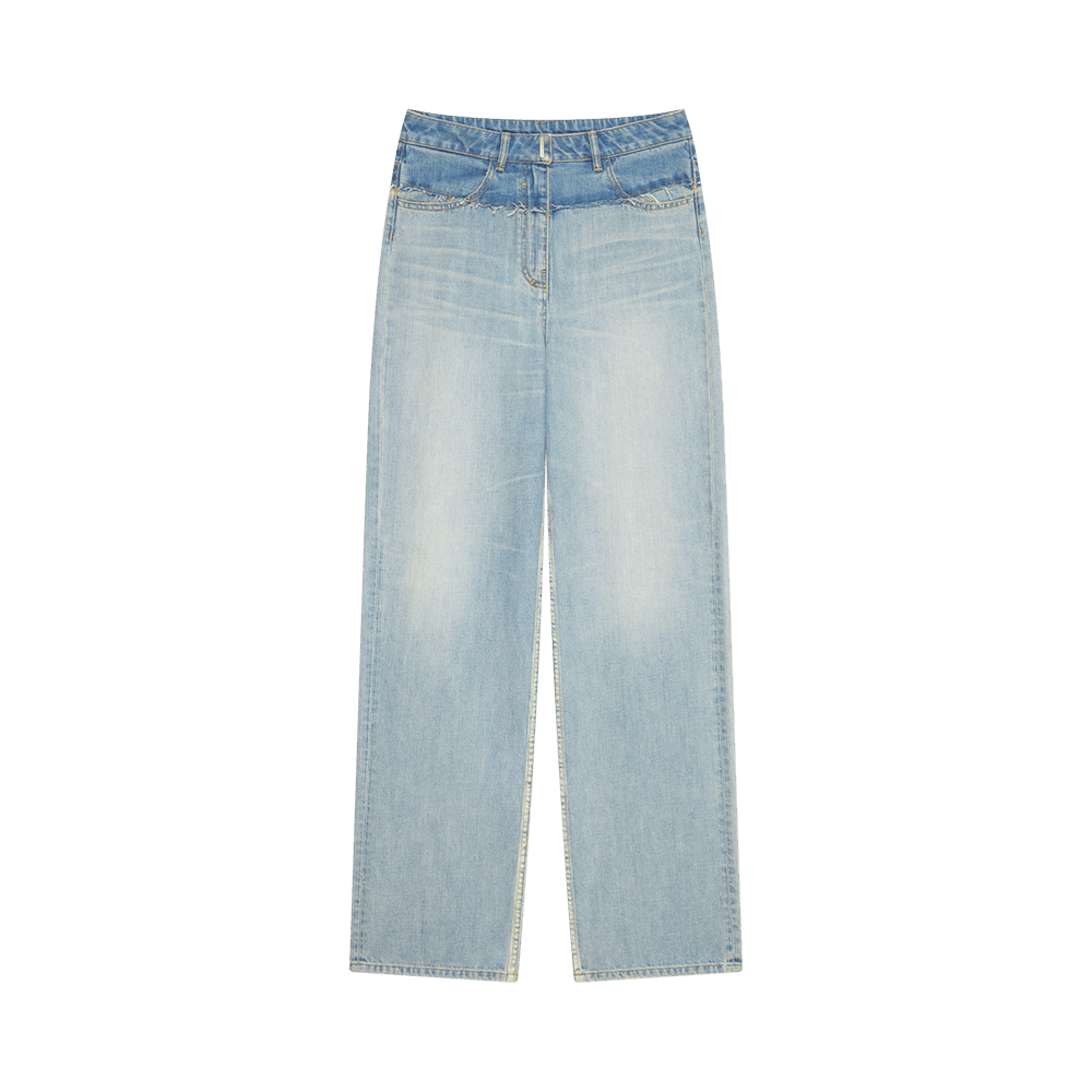 デニム・ジーパン GIVENCHY FW23 OVERSIZE JEANS (BW50WG50WD 451) Buy Givenchy Oversized Mixed Denim Jeans 'Pale Blue
