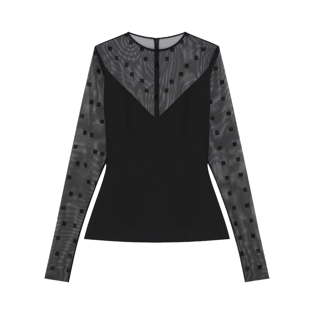 【OHGA】THE BESTBUL 黒x ホワイトアンサンブル Buy Givenchy 4G Tulle Long-Sleeve Top 'Black' - BW614530XQ