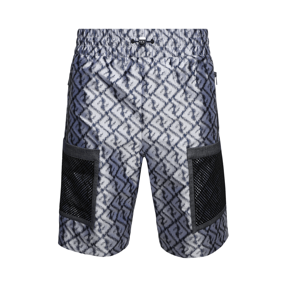 FENDI｜SHORTS (FAB652 AN62 F1KRN) Buy Fendi Embroidered Polyester Bermuda Shorts 'Zucca Blue