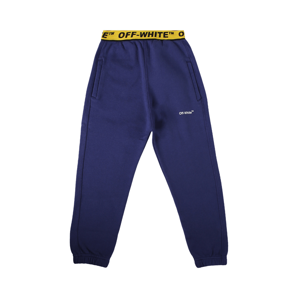 Buy Off White Kids Logo Industrial Sweatpants Navy Blue Yellow OBCH003F22FLE0014618 GOAT