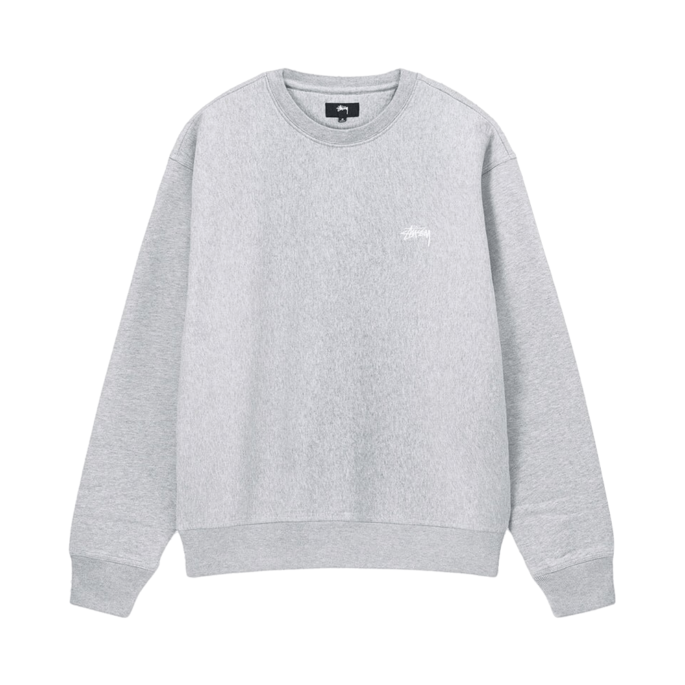 Buy Stussy Stock Logo Crew Sweatshirt Grey Heather 118531 GREY GOAT SA