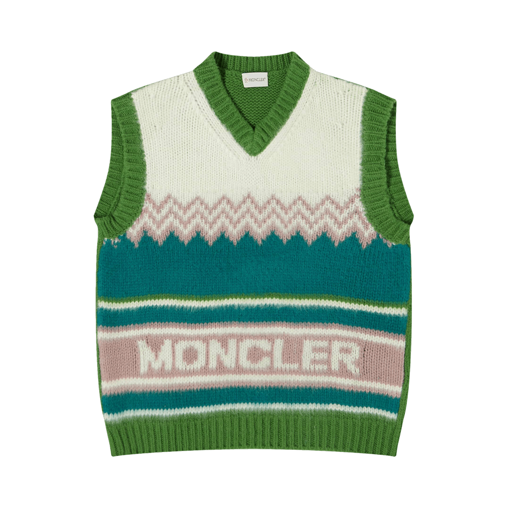 Buy Moncler Knitted Vest 'Green/Pink/White' - 9I000 03 M1241