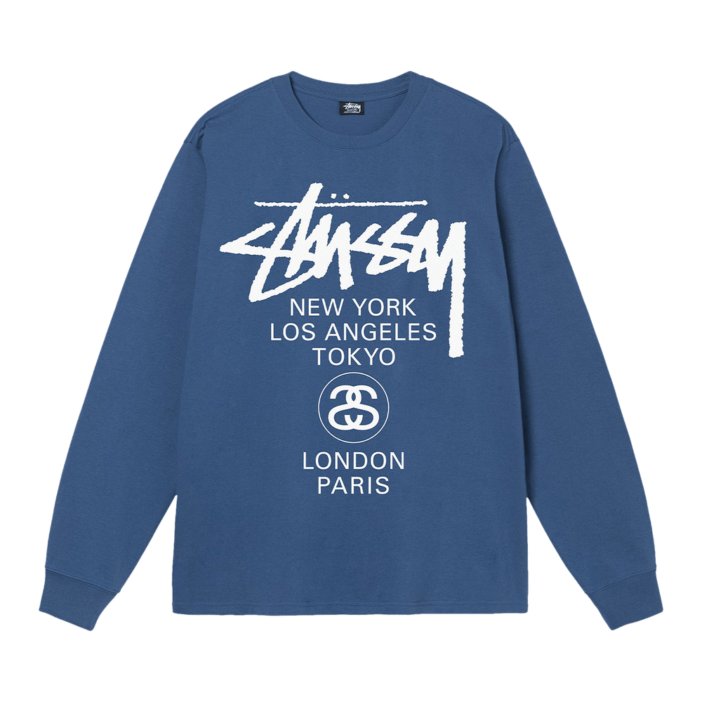 お歳暮 Tee Long-Sleeve Tour World Stussy Buy 'Midnight' GOAT | MIDN 3993792 - 洋楽