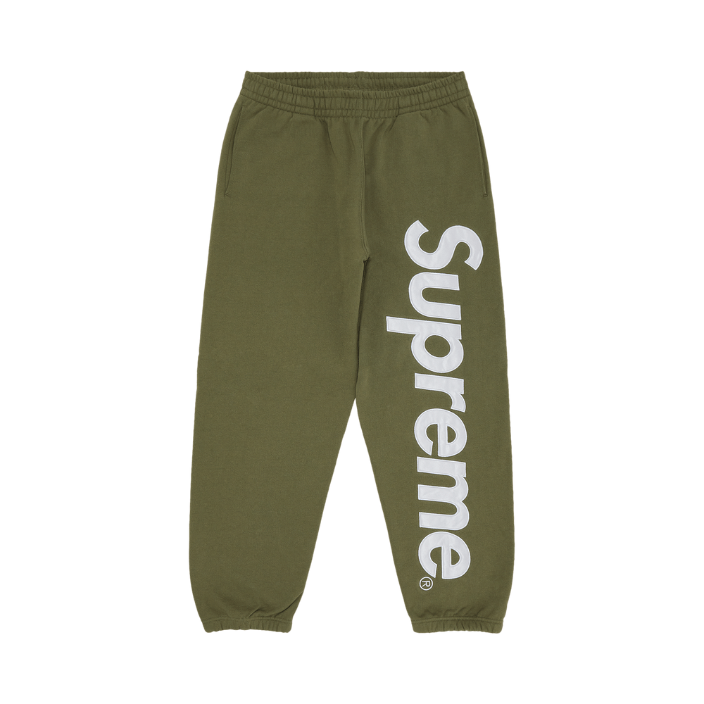 Buy Supreme Satin Appliqué Sweatpant 'Light Olive' - FW23P104