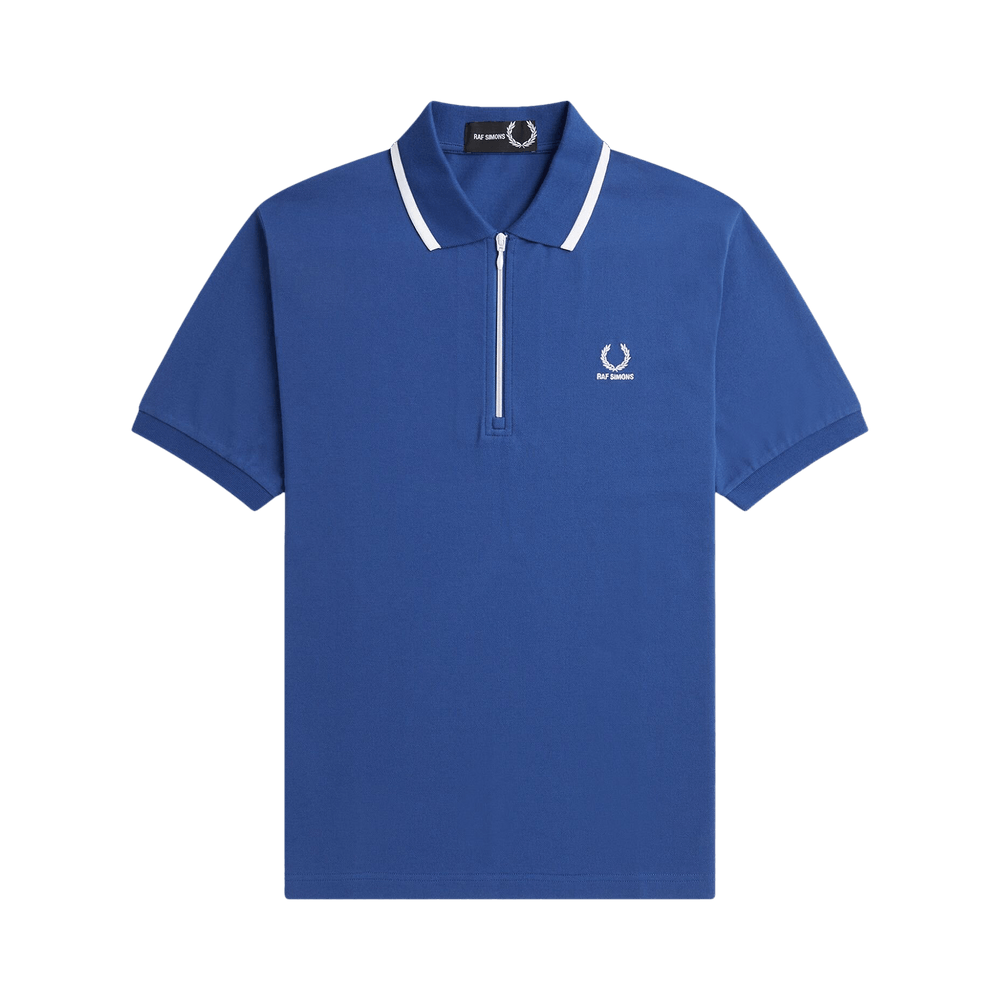 Buy Fred Perry x Raf Simons Half Zip Polo Shirt 'Royal Blue