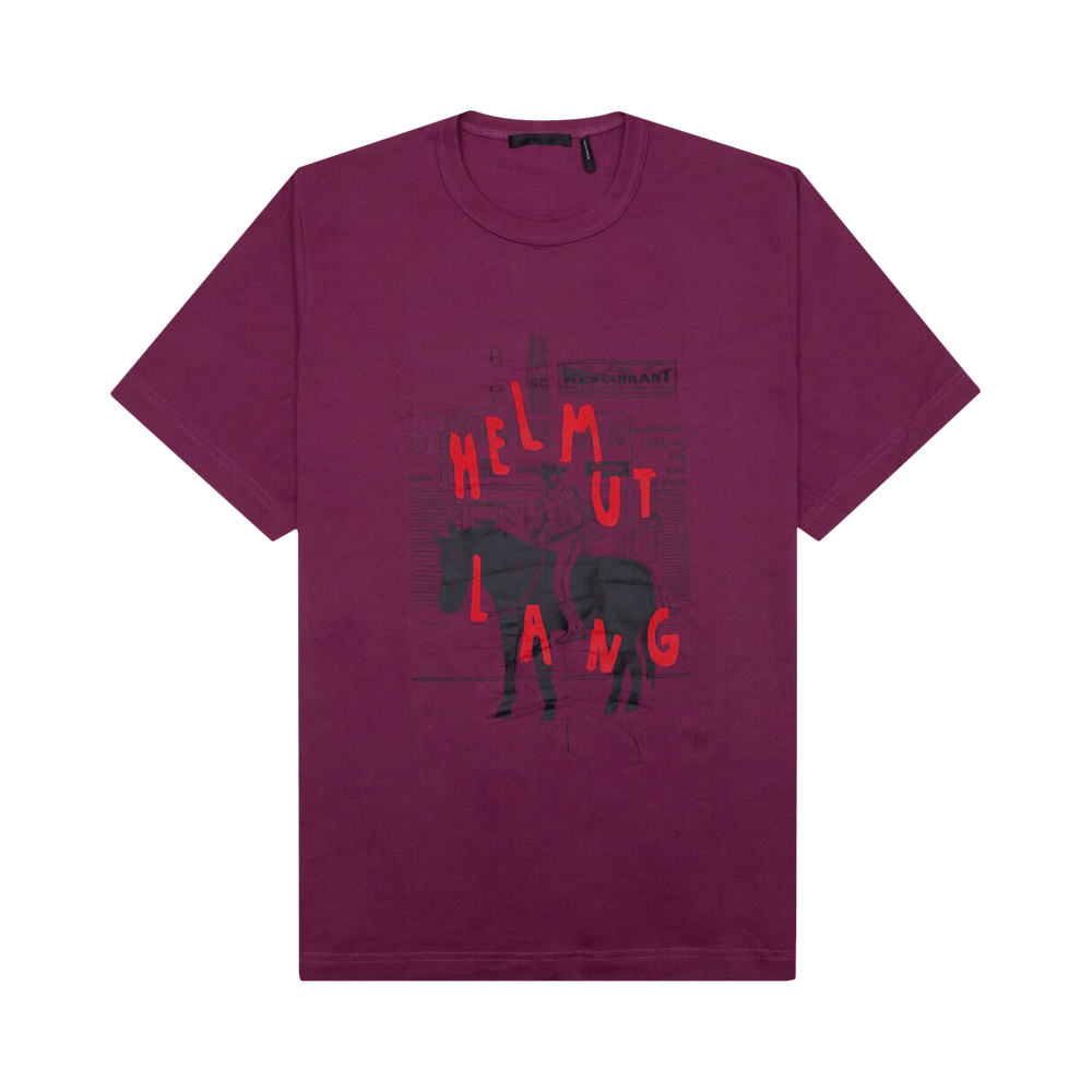 Buy Helmut Lang Scribble Logo Tee 'Raspberry' - N06HM535 TUI RASP
