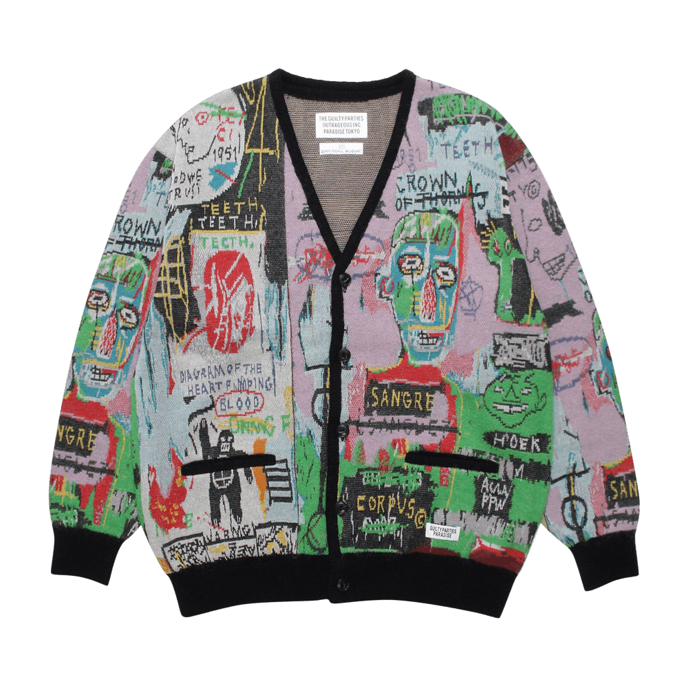トップス WACKOMARIA JEAN-MICHEL BASQUIAT CARDIGAN Buy Wacko Maria Jean-Michel Basquiat Cardigan (Type-3) 'Multicolor