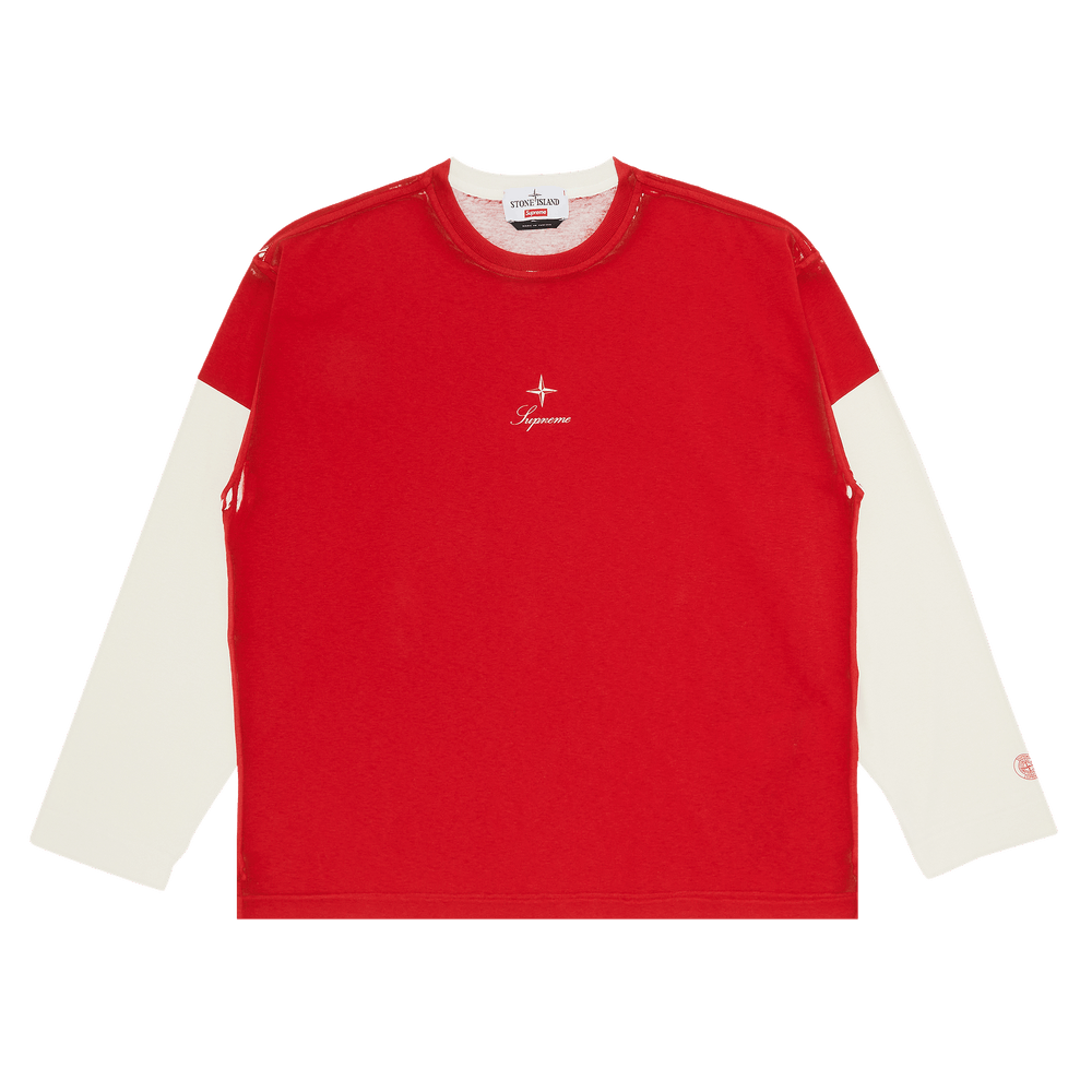 Buy Supreme x Stone Island Long Sleeve Top Red FW23KN3