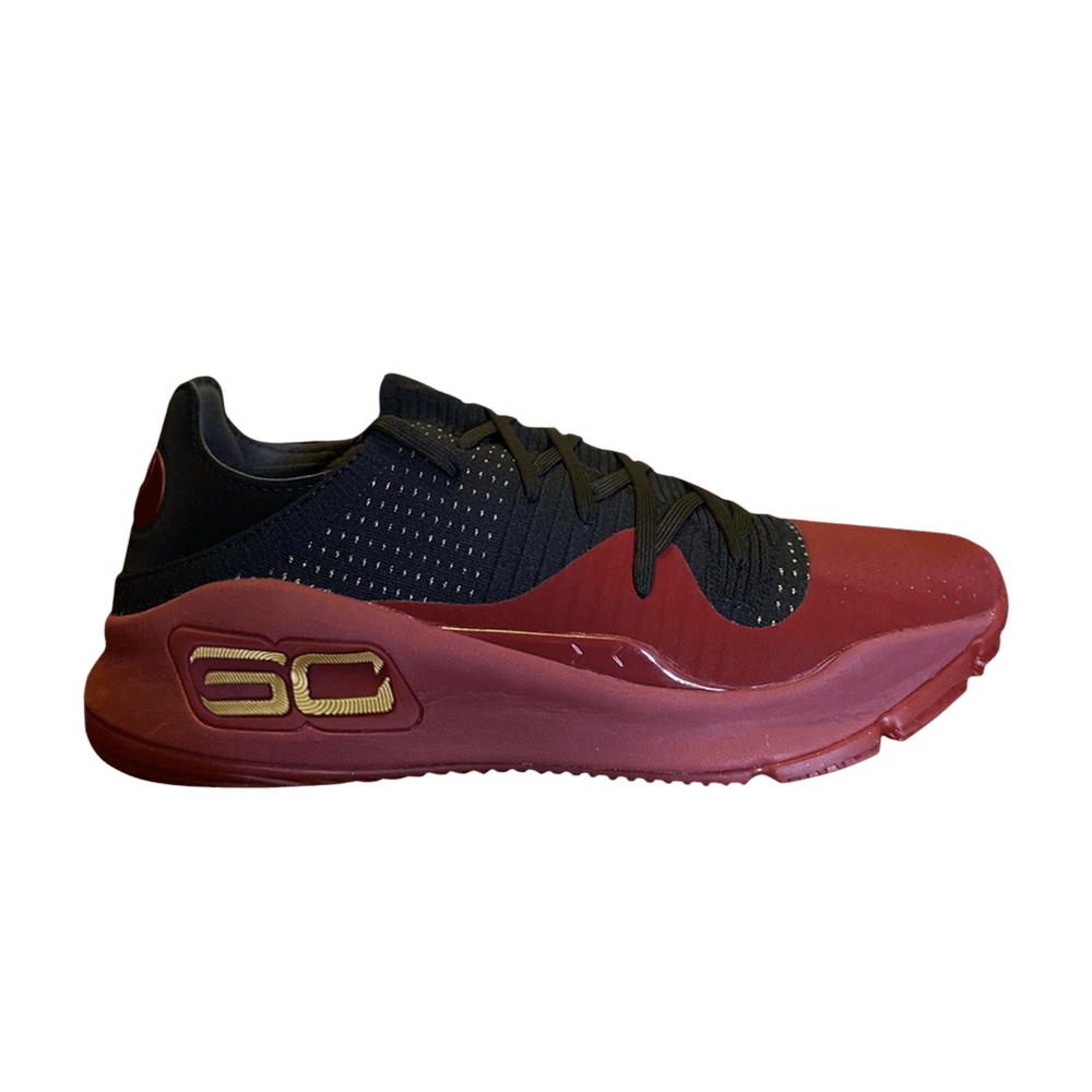 Under Armour Curry 4 Low TB Black Red Gold Sample