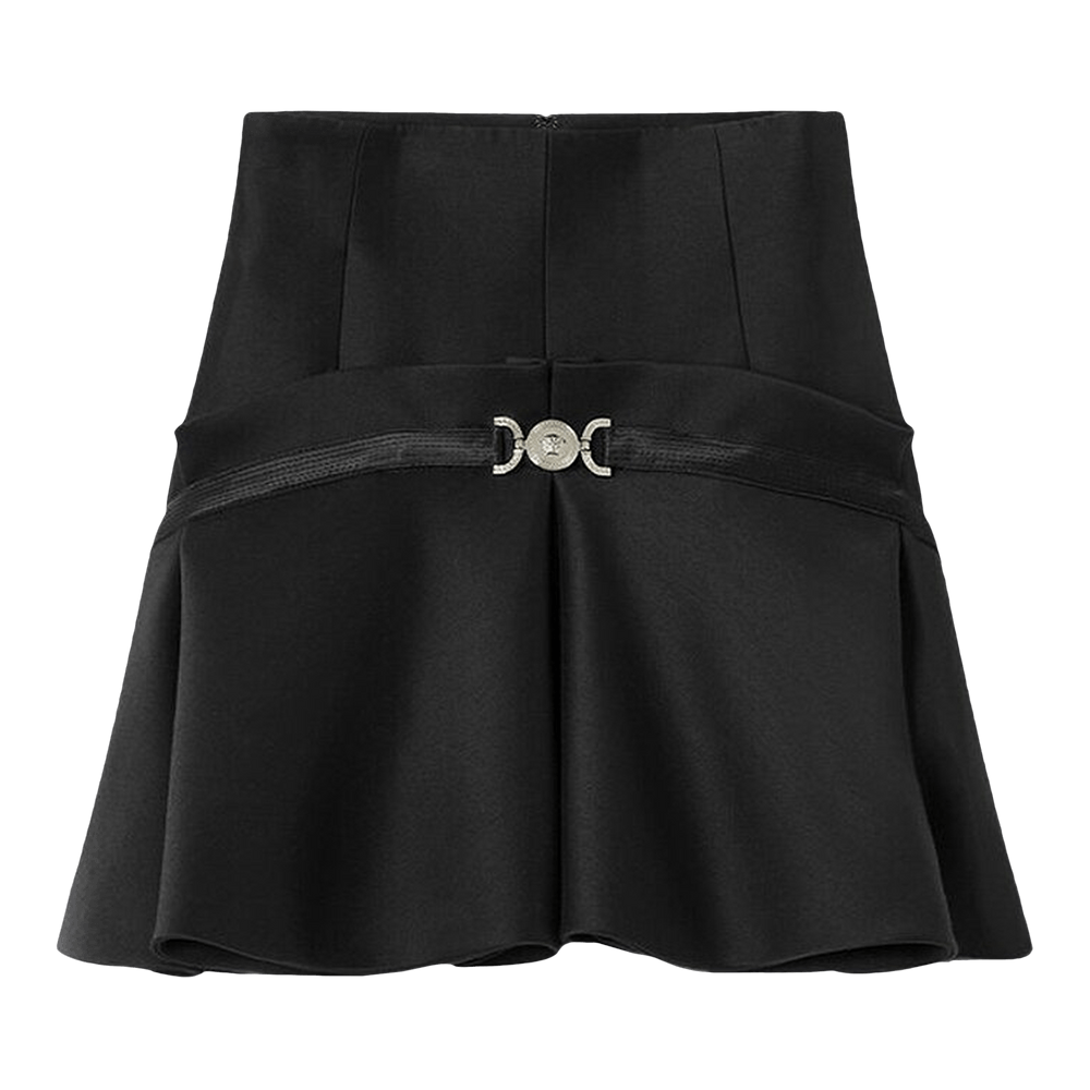 Buy Versace Medusa 95 Box Pleat Mini Skirt 'Black' - 1012092