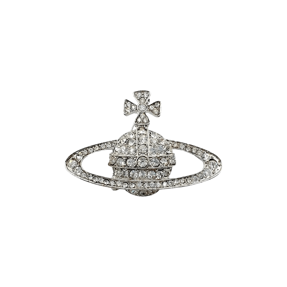 Buy Vintage Vivienne Westwood Crystal Brooch 'Silver' - 0374