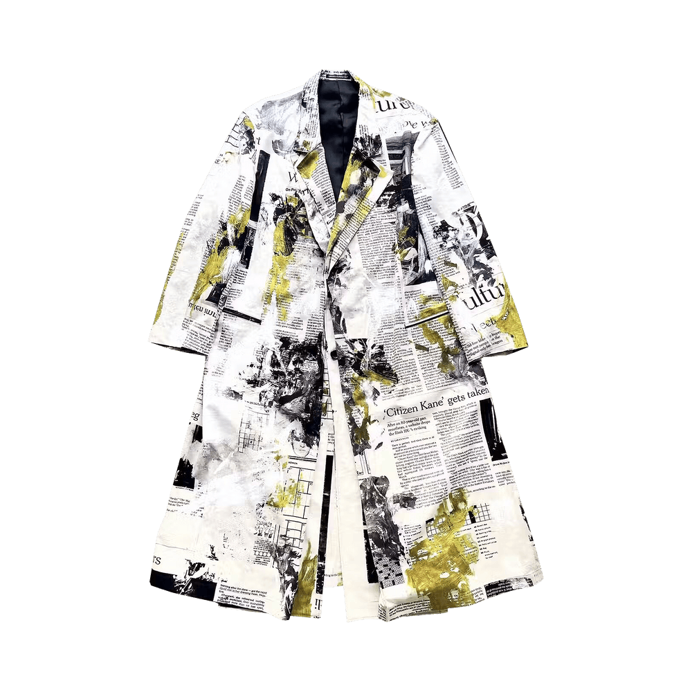 Buy Yohji Yamamoto x Yuuka Asakura Newsprint Trench Coat 'White' - HG J42  032 | GOAT