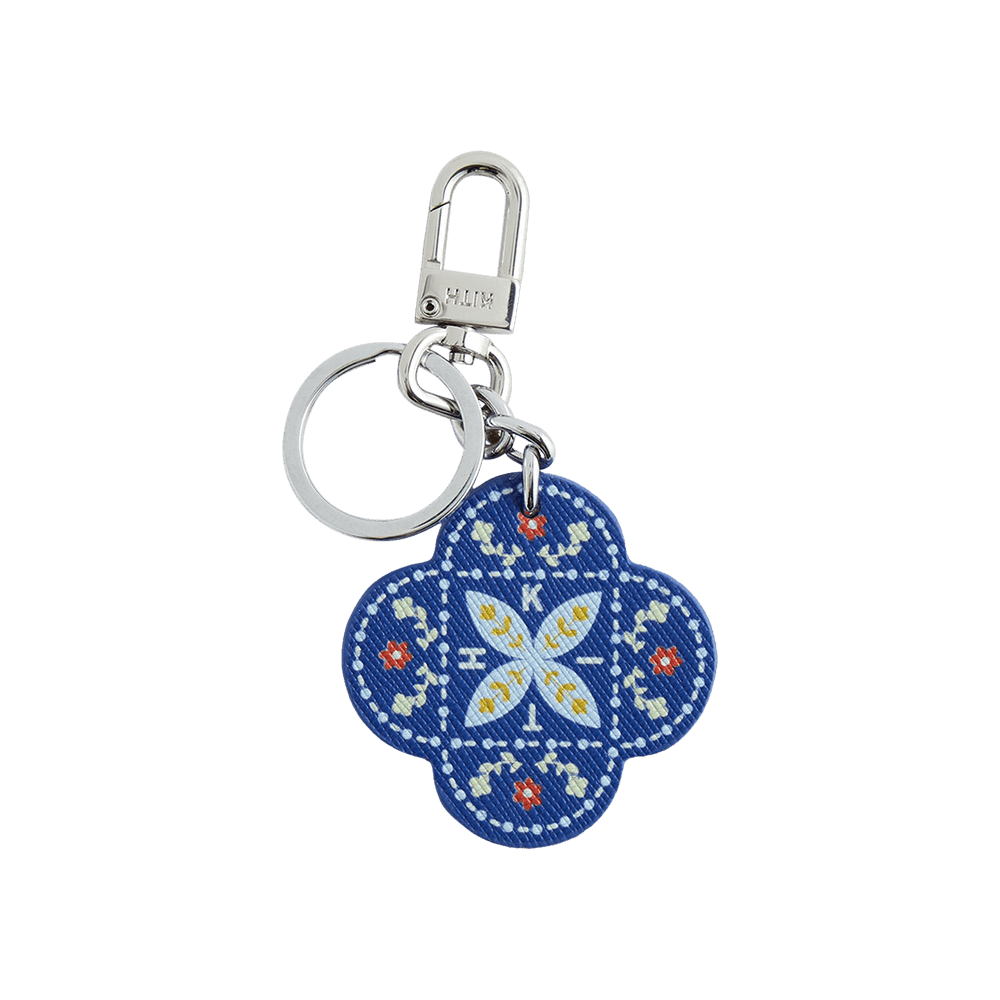 Buy Kith Printed Saffiano Leather Keyring 'Cyclone
