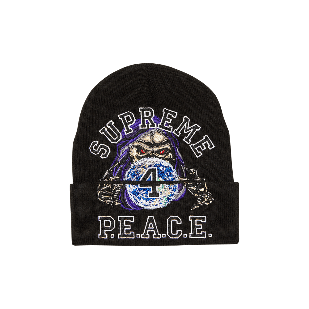 Buy Supreme Peace Embroidered Beanie 'Black' - FW23BN48