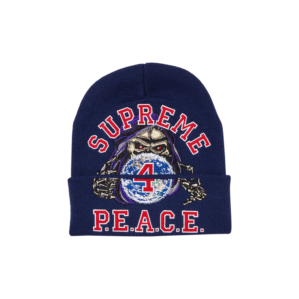 Supreme Peace Embroidered Beanie 'Navy'