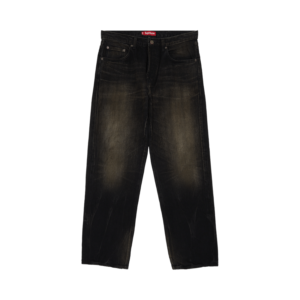 Supreme Distressed Loose Fit Selvedge Jean 'Washed Black'