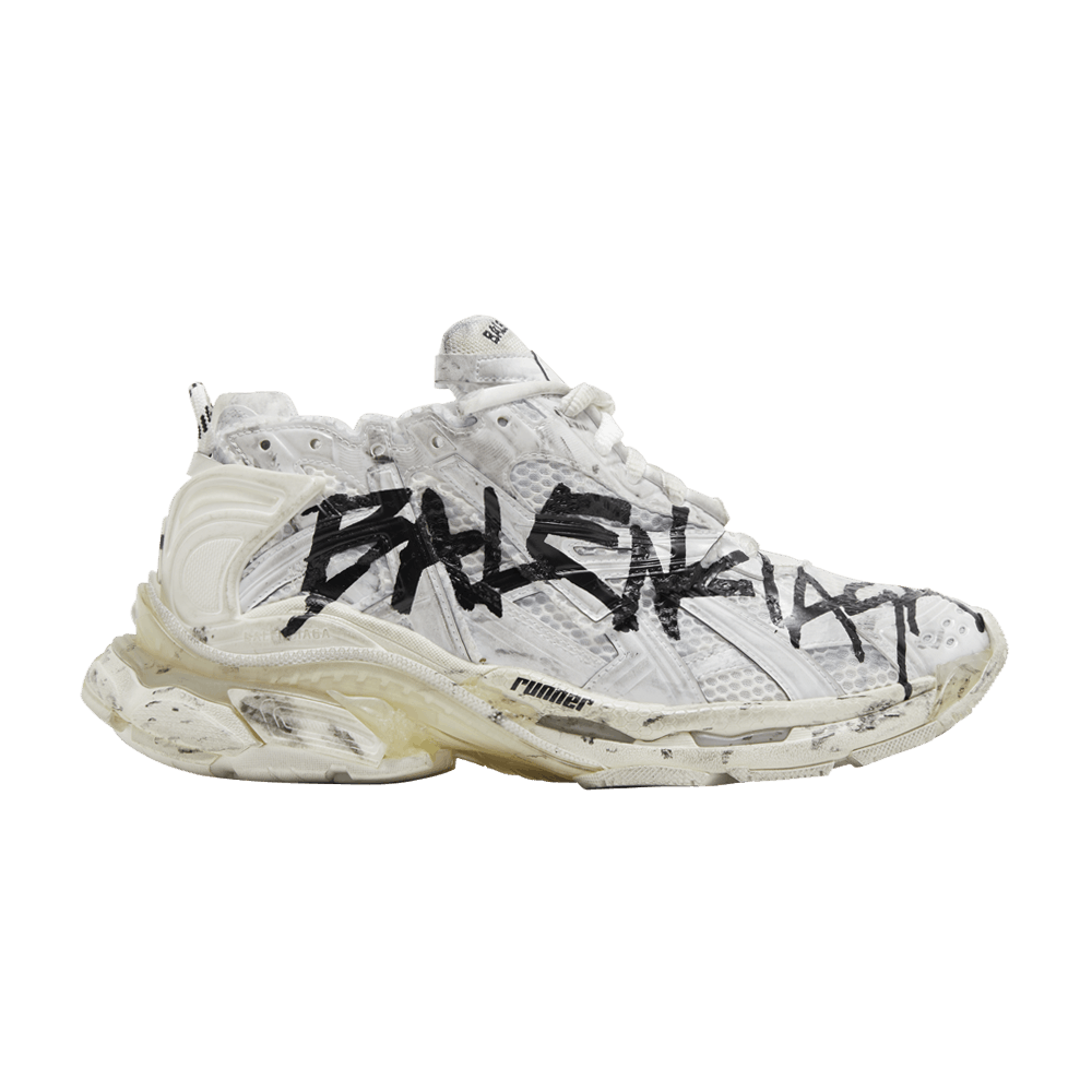 Buy Balenciaga Runner Sneaker 'Graffiti - White Black' - 677403