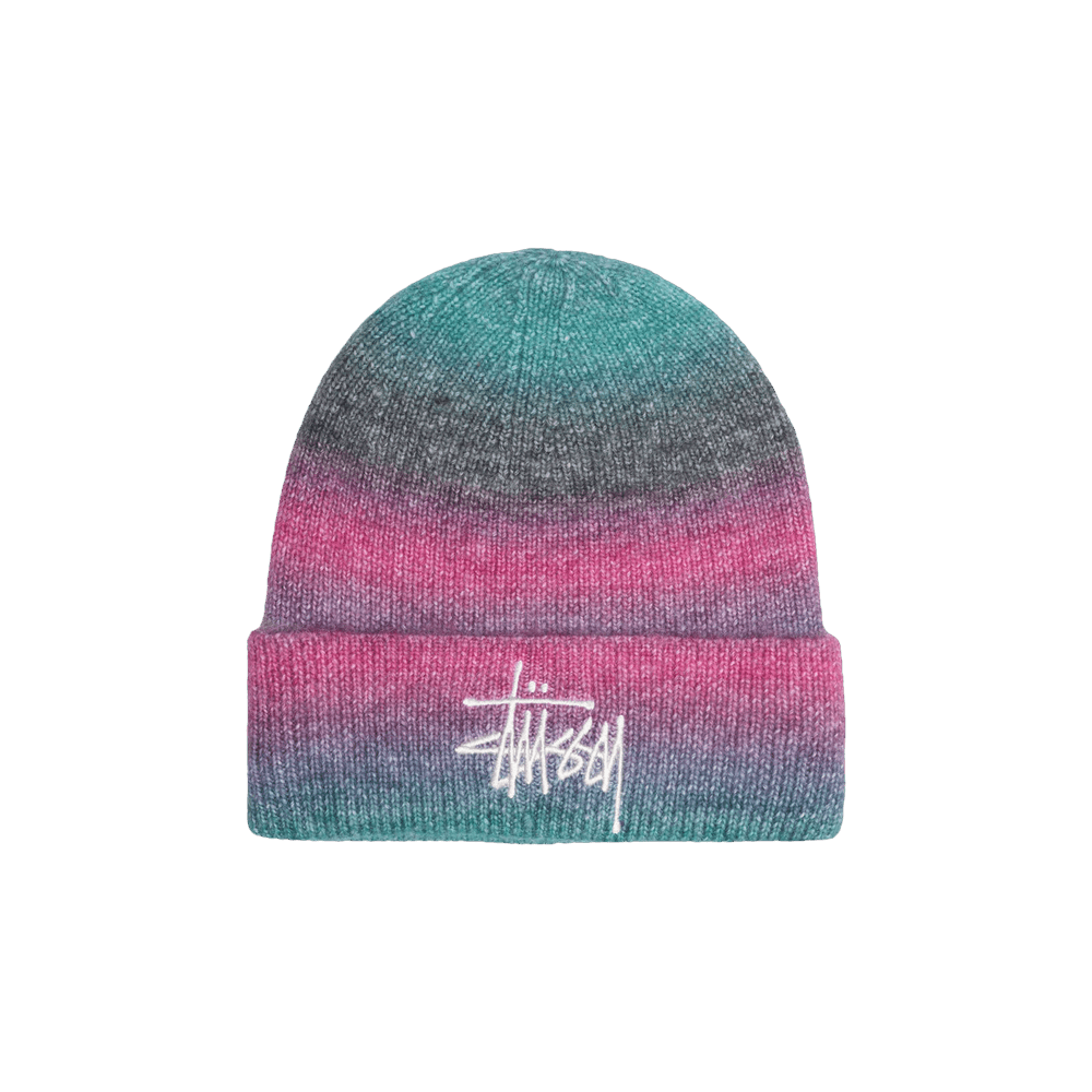 Buy Stussy Spray Stripe Cuff Beanie 'Teal Multicolor