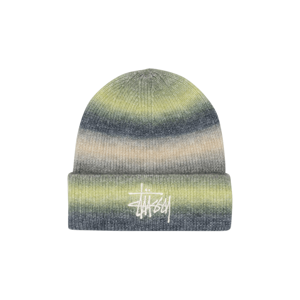 Buy Stussy Spray Stripe Cuff Beanie 'Lime Multicolor' - 1321190 LIME | GOAT