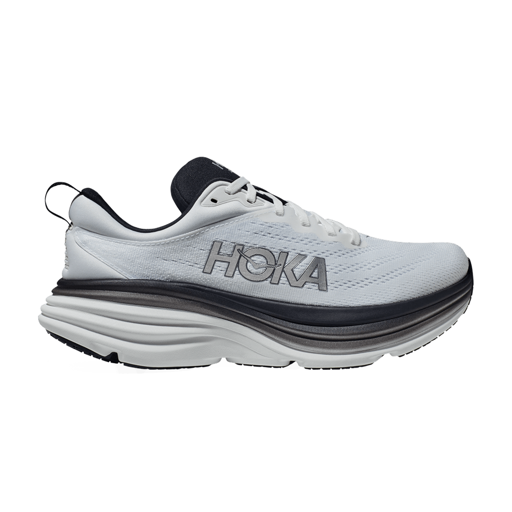 Hoka Bondi 8 2e Wide White Black