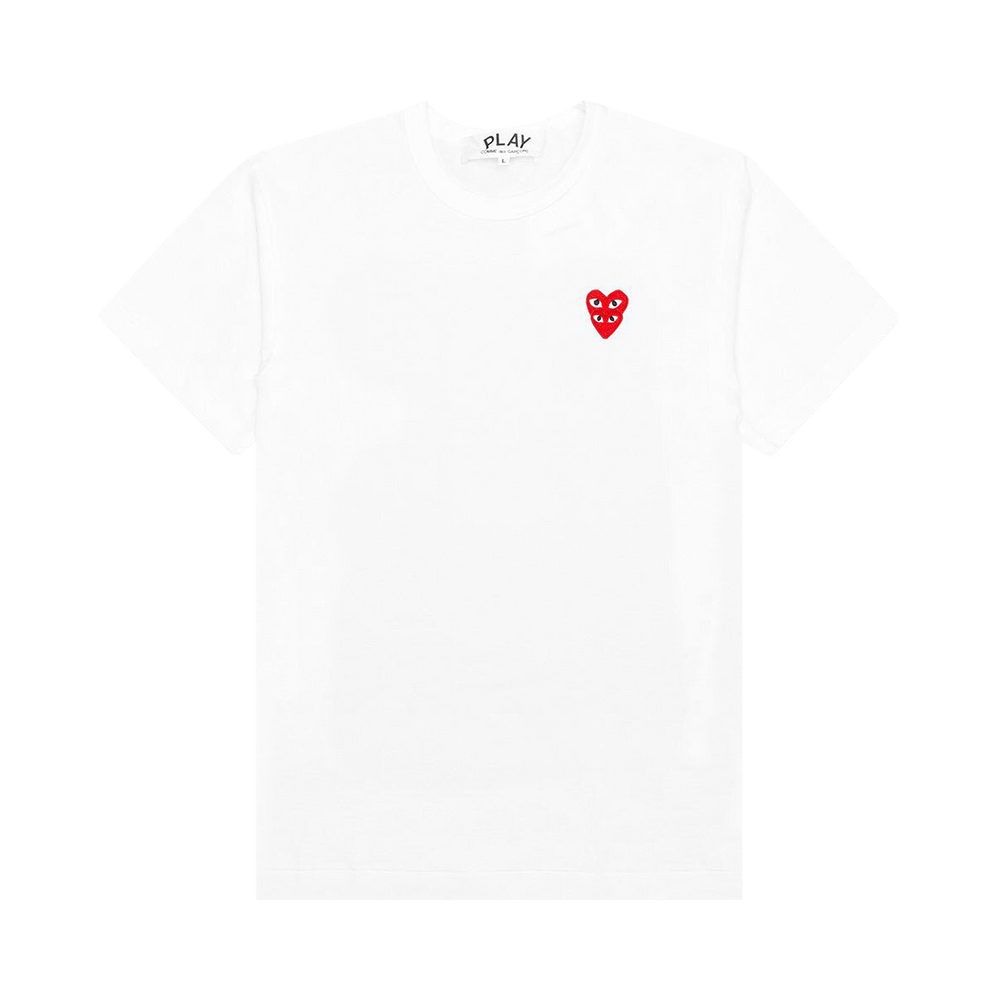 Buy Comme des Garçons PLAY Double Heart T-Shirt 'White' - AZ