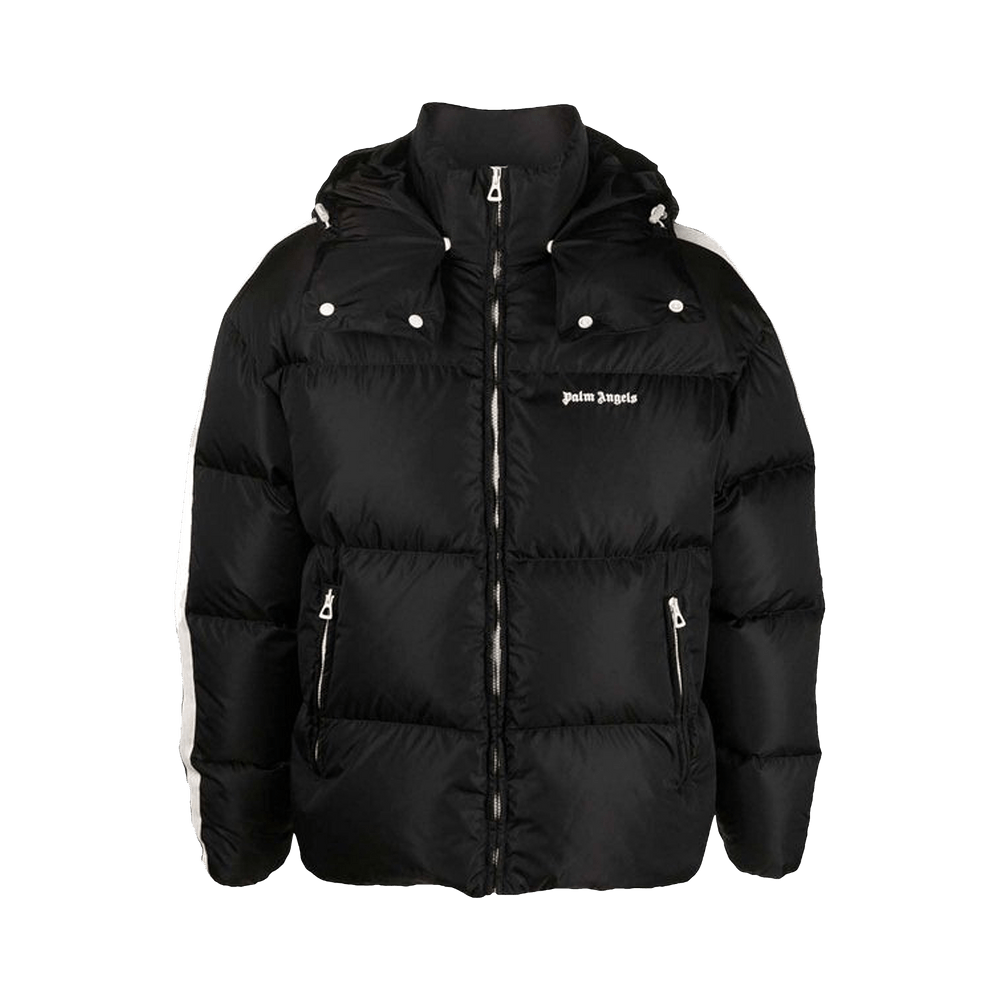 Buy Palm Angels Hooded Track Down Jacket 'Black/White