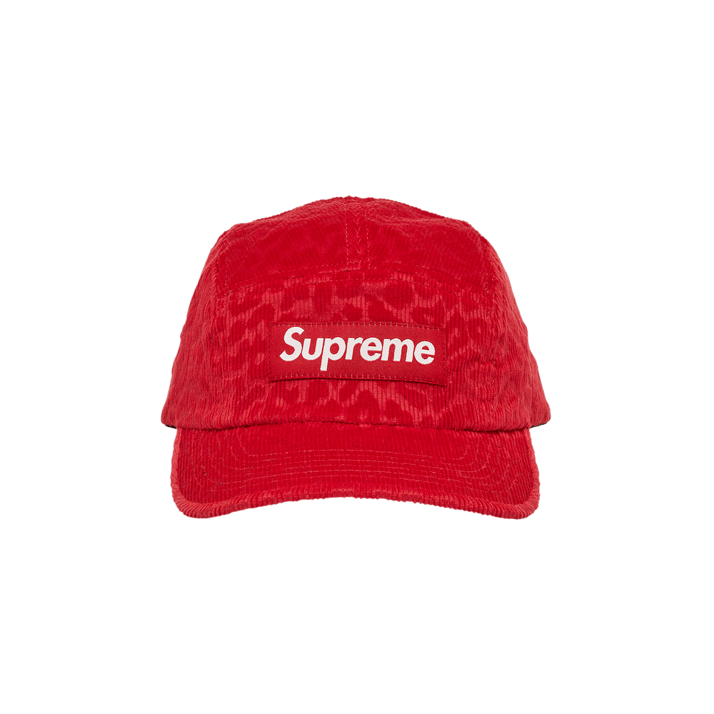 Supreme Leopard Corduroy Camp Cap 'Red'