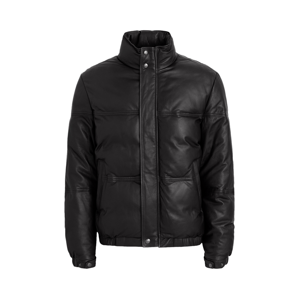 Vince leather puffer on sale jacket