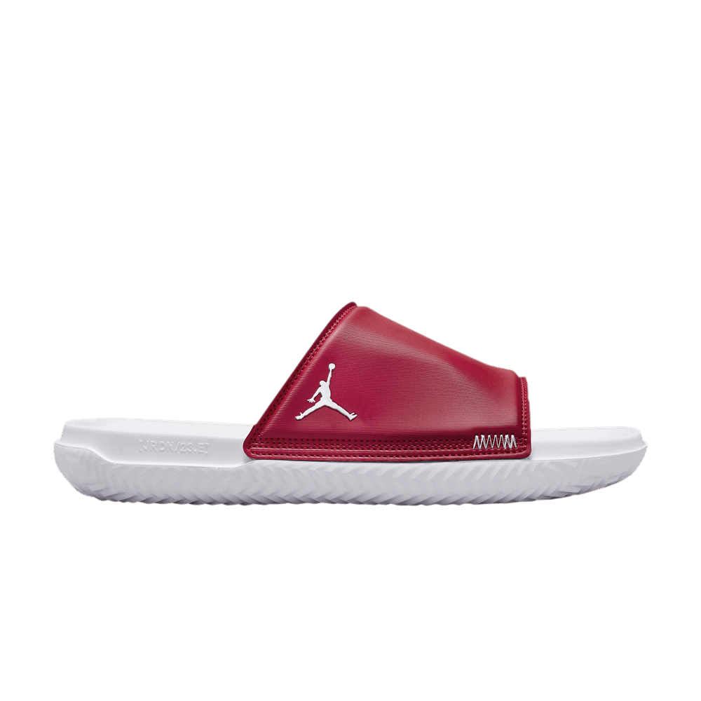 Red jordan slides sales