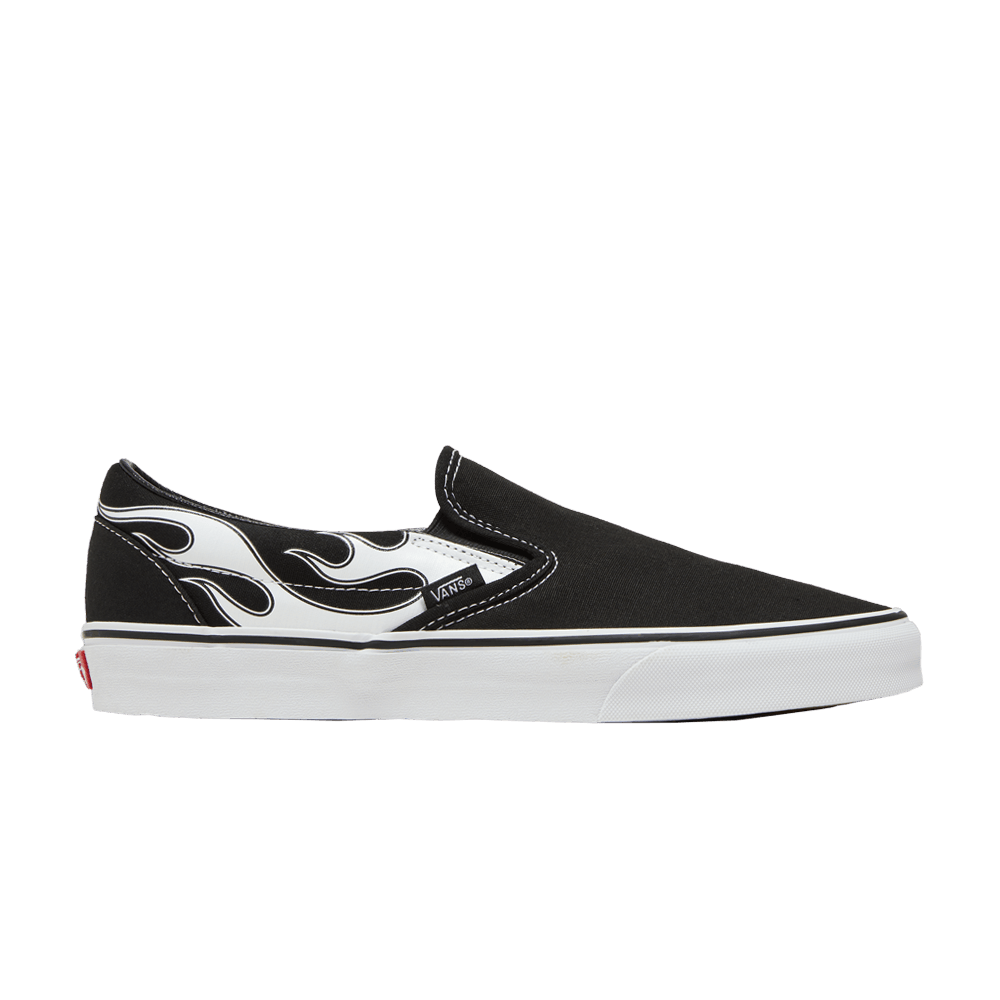 Black vans with flames slip on deals